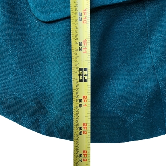 Womens 10P Modern Matriarch Vintage Rich Green Brocade Blazer Skirt Set - Picture 6 of 13